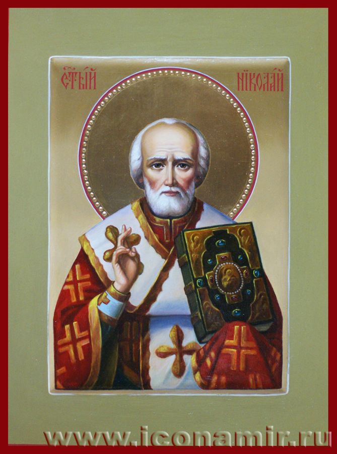 Икона Святой Николай Чудотворец, епископ Мир Ликийских фото, купить, описание