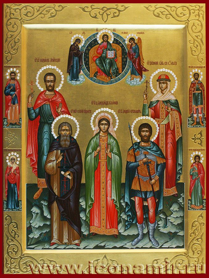 Икона Деисус и святые кн. Ольга, Максим Азийский, Сергий Радонежский, Александра Романова, Андрей Стратилат, Галина Коринфская, Павел Кесарийский, Надежда Римская, Александр Невский ий Радонежский, фото, купить, описание Икона Деисус и святые кн. Ольга, Максим Азийский, Сергий Радонежский, Александра Романова, Андрей Стратилат, Галина Коринфская, Павел Кесарийский, Надежда Римская, Александр Невский ий Радонежский, фото, купить, описание