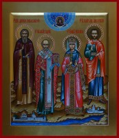 Покров Пресвятой Богородицы и святые Даниил Переяславский, Николай Чудотворец, великомученица Екатерина и Платон Анкирский