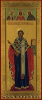 Икона Святой Павел Константинопольский патриарх предстоит Спасителю, Пресвятой Богородице и Св. Иоанну Крестителю