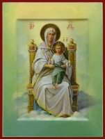 Икона Богородицы "Богородица на троне"